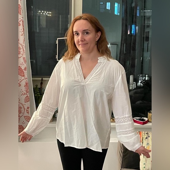 SOLD - White Lace Blouse - Picture 1 of 9